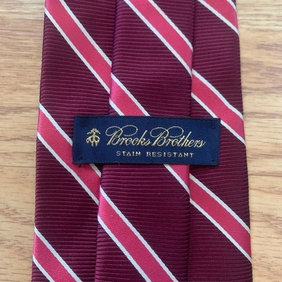 Brooks Brothers Burgundy & Pink Striped Tie